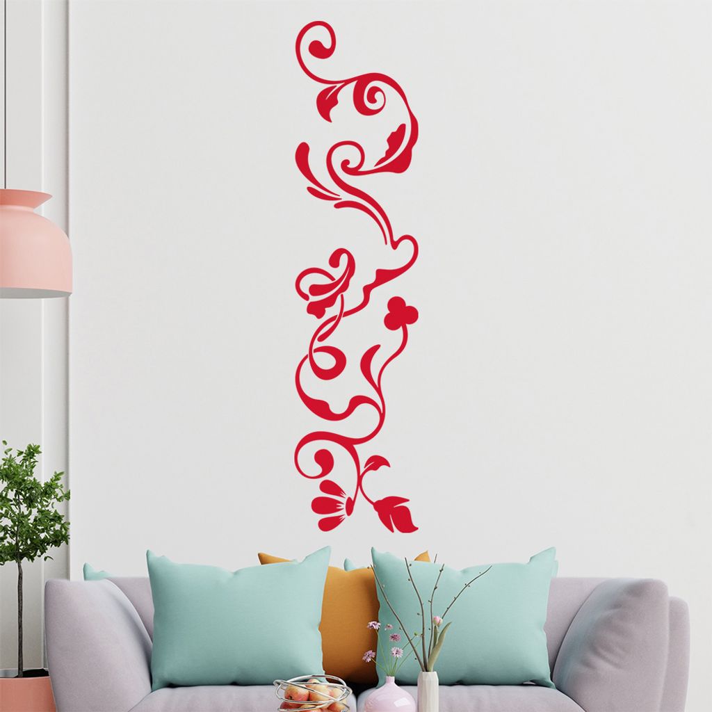 filigranes Blütenornament Wandtattoo in 6 Größen - Wandaufkleber Wall Sticker - Dekoration, Küche, Wohnzimmer, Schlafzimmer, Badezimmer