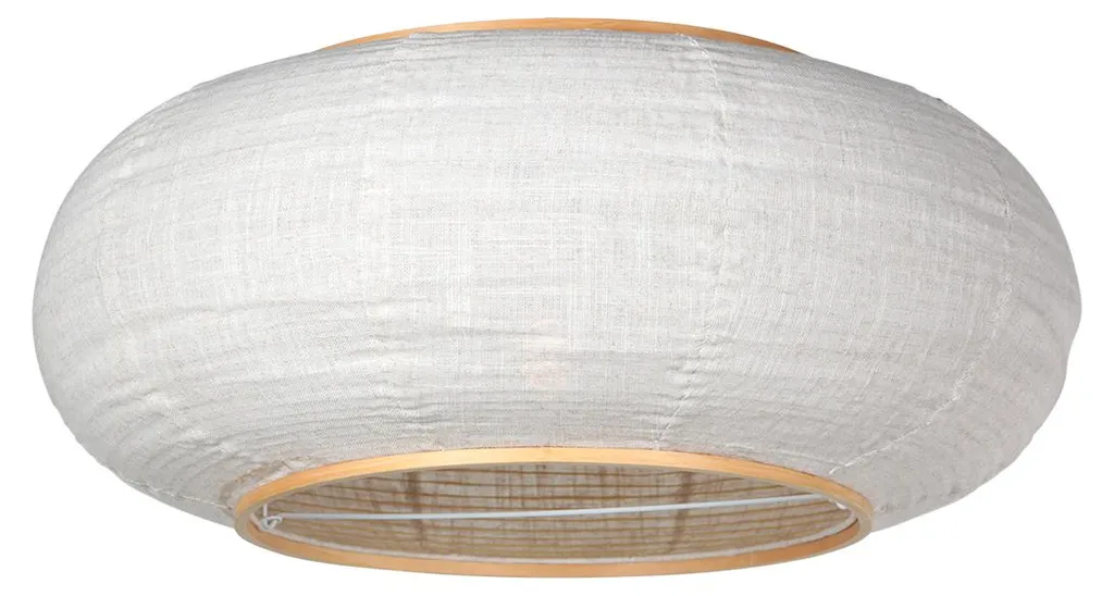 Abat-jour Anne Lighting blanc lin Ø 60cm E27 K2026QS pour luminaire chic
