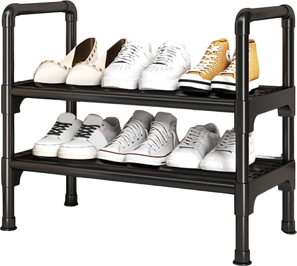 Stapelbares Schuhregal, Aufbewahrungs-Organizer, rostfrei, stark belastbar, einfache Montage, Eingangsbereich, Flur, Schrank, Schuhständer