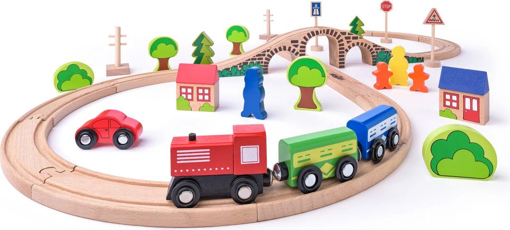 Vláčkodráha Osmička s vláčkem, 40 dílů WOODY 102193061 Obrázek produktu 1