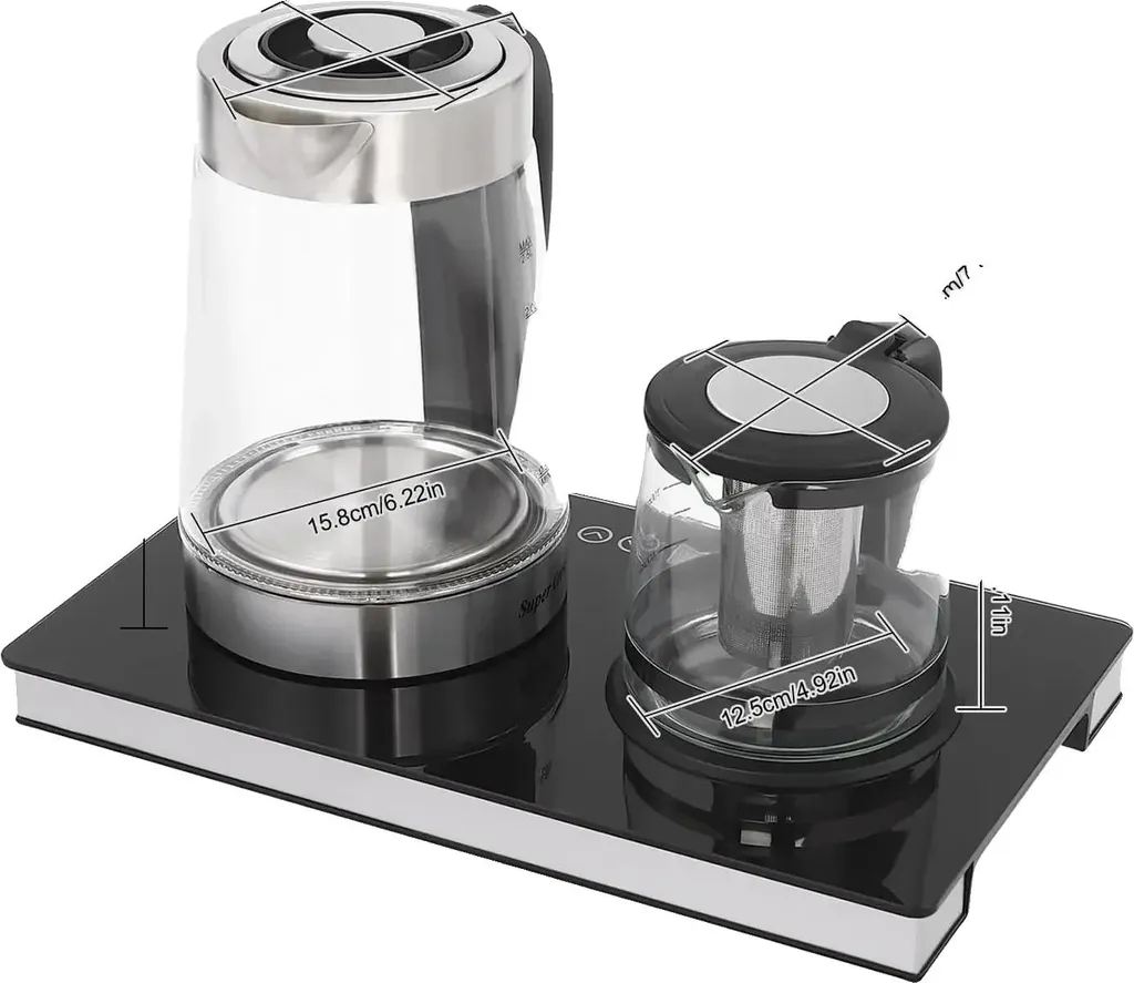 Théière tactile noire XL 3,5 l : pour recevoir et infuser avec style