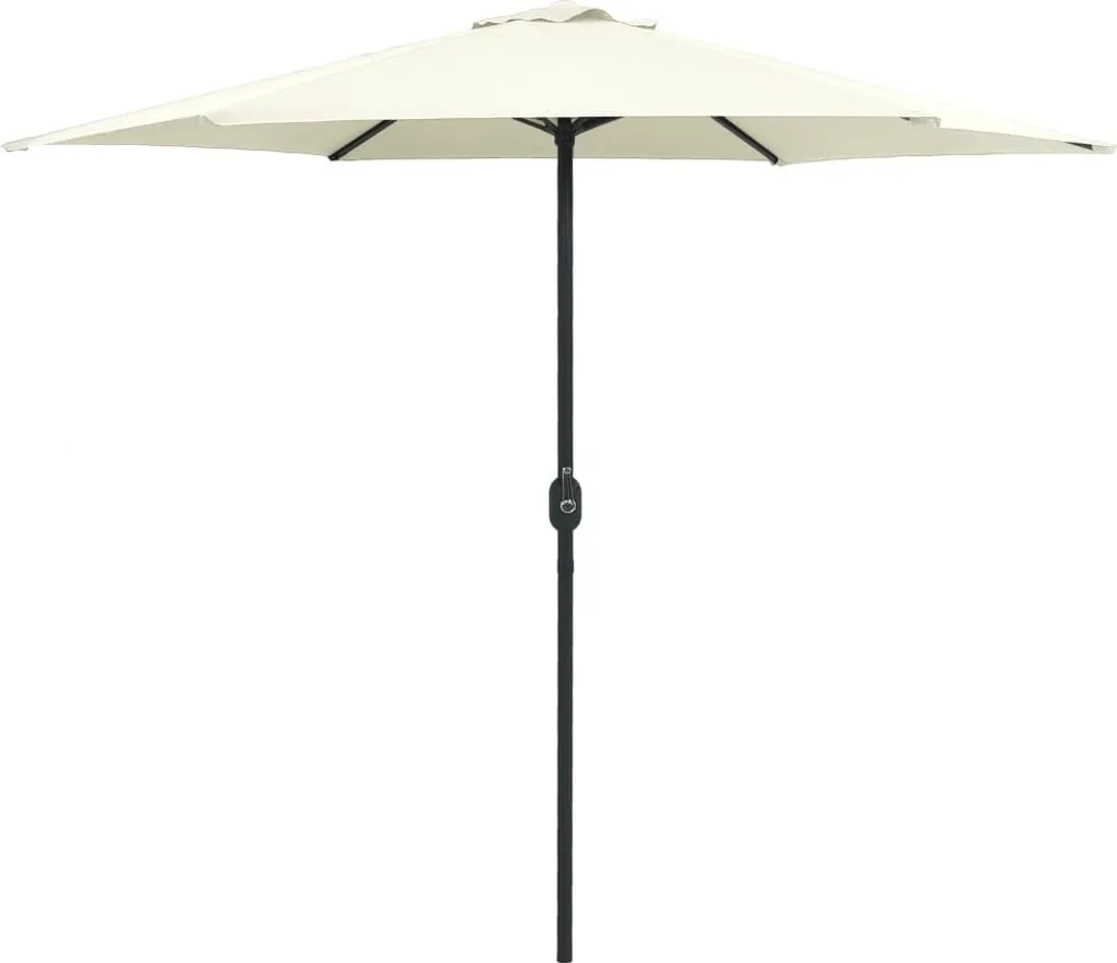 Parasol aluminium blanc sable 270x246 cm anti-UV et structure robuste