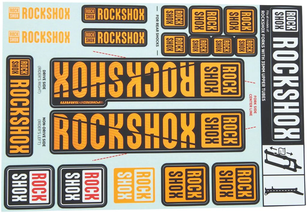 RockShox Dekor Set Rockshox 35 Mm Orange 2018+