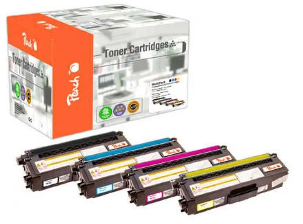 Peach 112066 Pack de 4 Cartouches d'Encre Multipack CMJN Haute Qualité