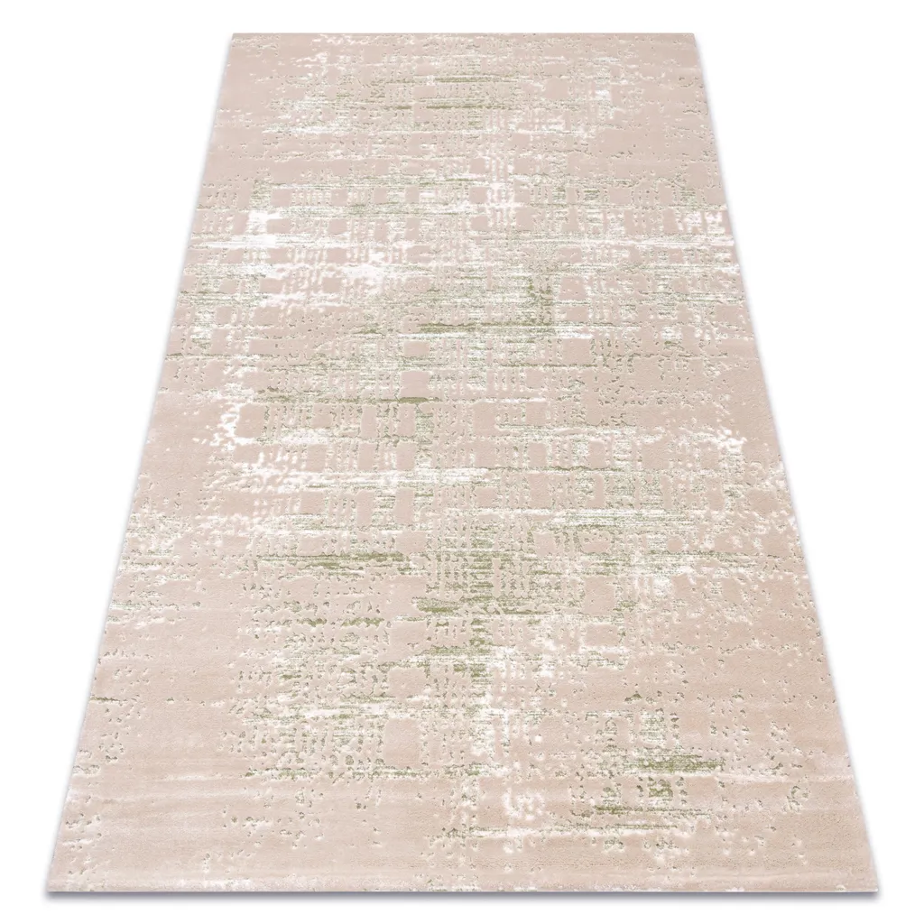 Grand tapis de passage 80x300 vert et beige DIZAYN 8841 pour entrée
