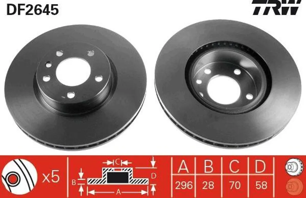Réparer vos freins avec le disque TRW DF2645 pour Opel Omega et Senator