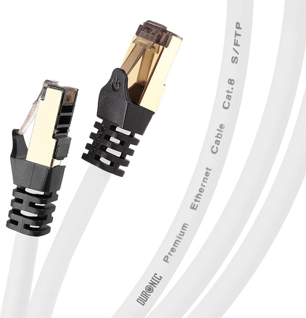 Duronic CAT8 WE 0,5 m Ethernet Netzwerkkabel | S/FTP Ethernet-Netzwerkkabel | Superschneller Patch-Ethernet-Kabel | Bis zu 2 GHz / 2000 MHz | RJ45-...