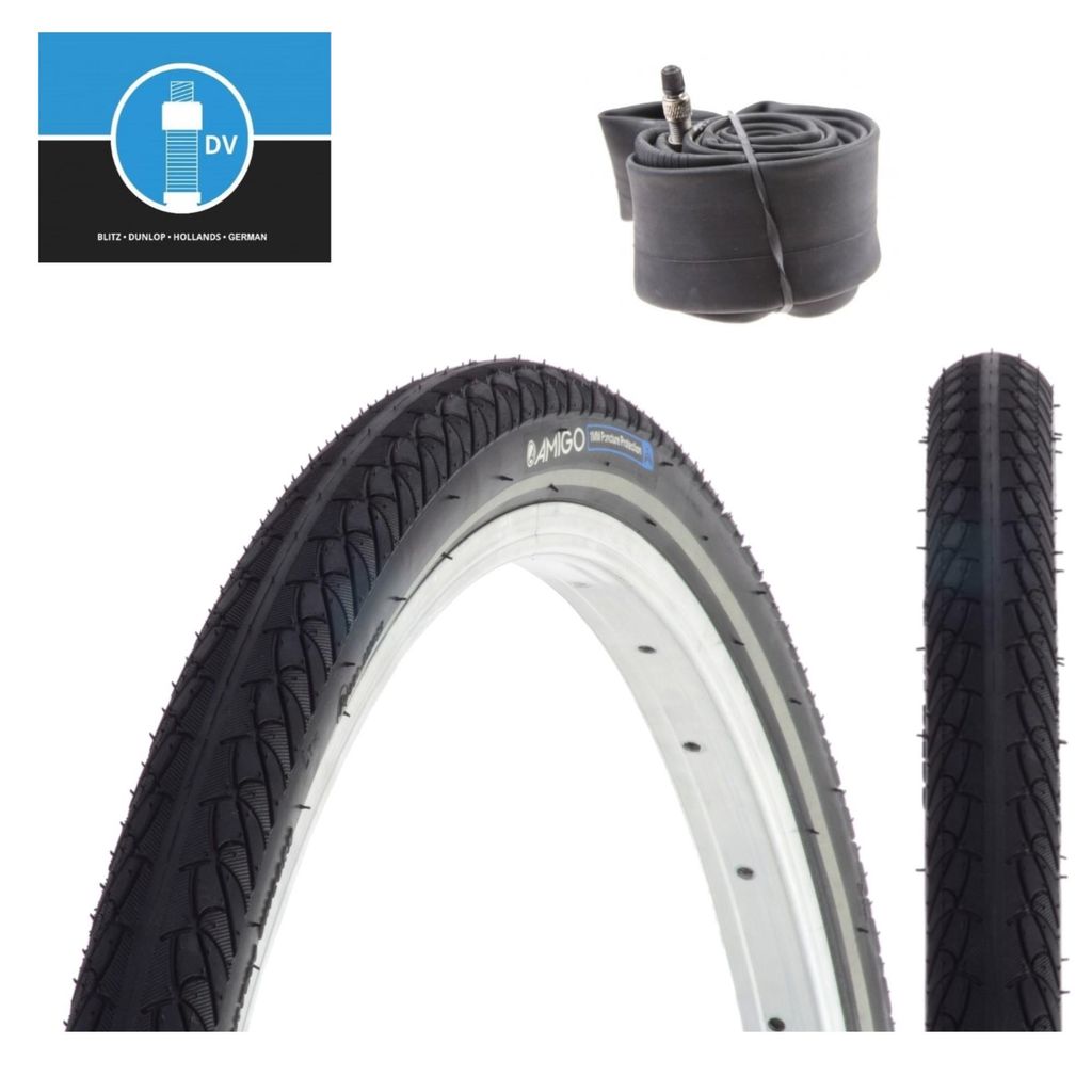 Fahrradreifen 28 x 1,40 Zoll 37-622 (700-35c) mit Pannenschutz + Reflex inkl. DV Schlauch