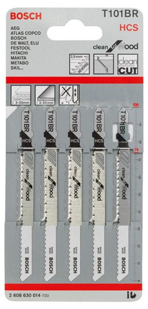 Stichsägeblatt T 101 BR Clean for Wood, 5er-Pack Produktbild 