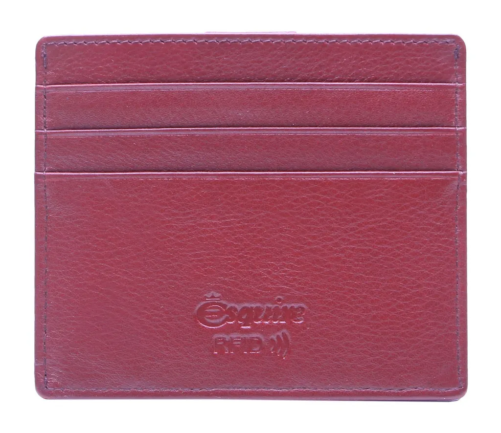 Porta Carte Credito Esquire Oslo Rosso | Sottile RFID Pelle Nappa Premium - 5