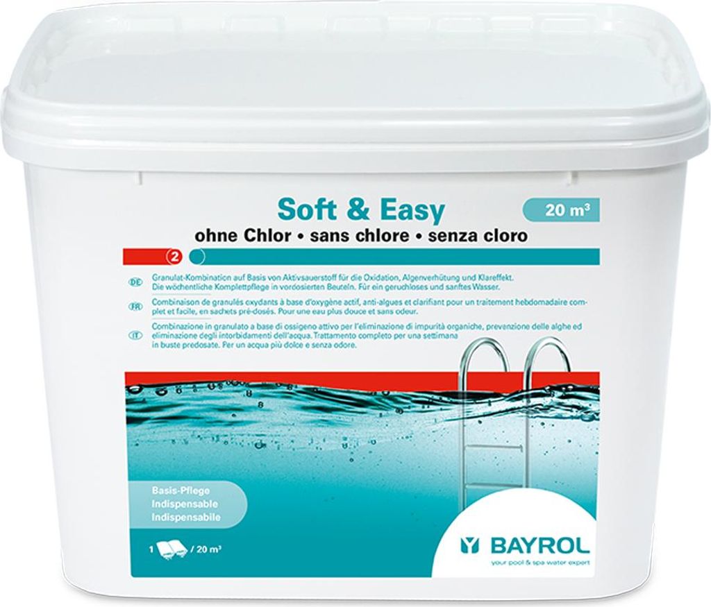 Vollständige behandlung mit aktivem sauerstoff 4,48 kg Bayrol SOFT & EASY 20