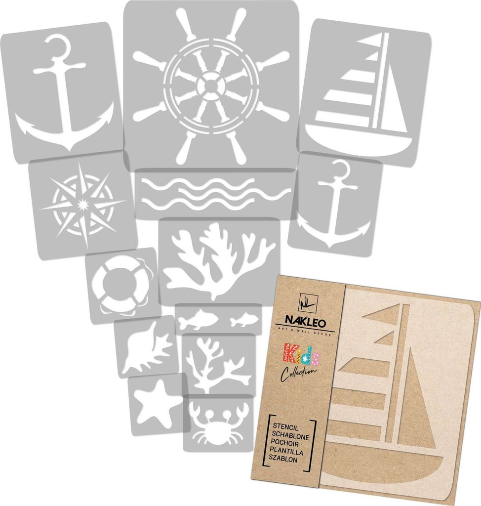 Schablonen Malen für Kinderzimmer, 14 Stück Set 9x12 bis Produktbild 