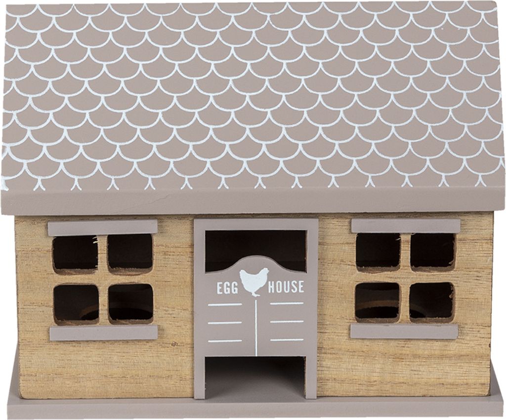 Clayre & Eef Eierschrank Haus 23x13x18 cm Braun Holz