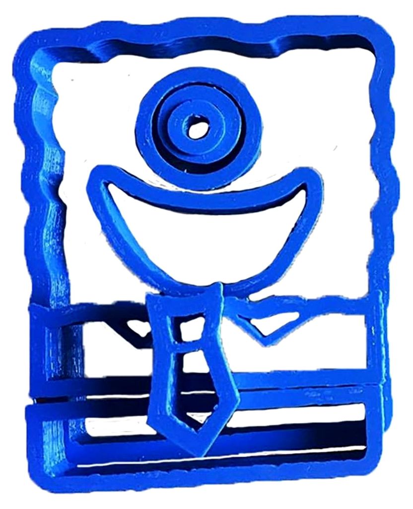 Fondant-Schneider Spongebob Schwammkopf, blau, 8 x 7 x 1,5 cm