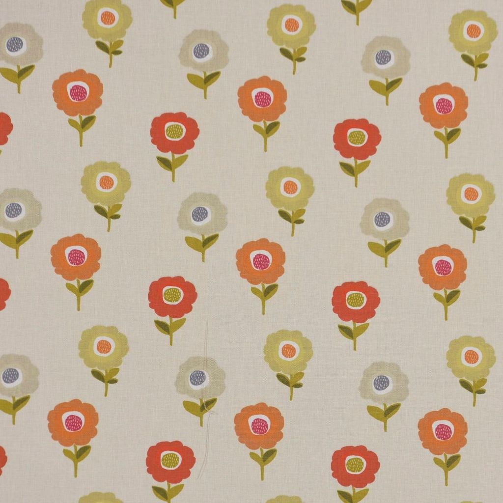Dekostoff Meterware Fryetts Englischer Baumwollstoff beige orange