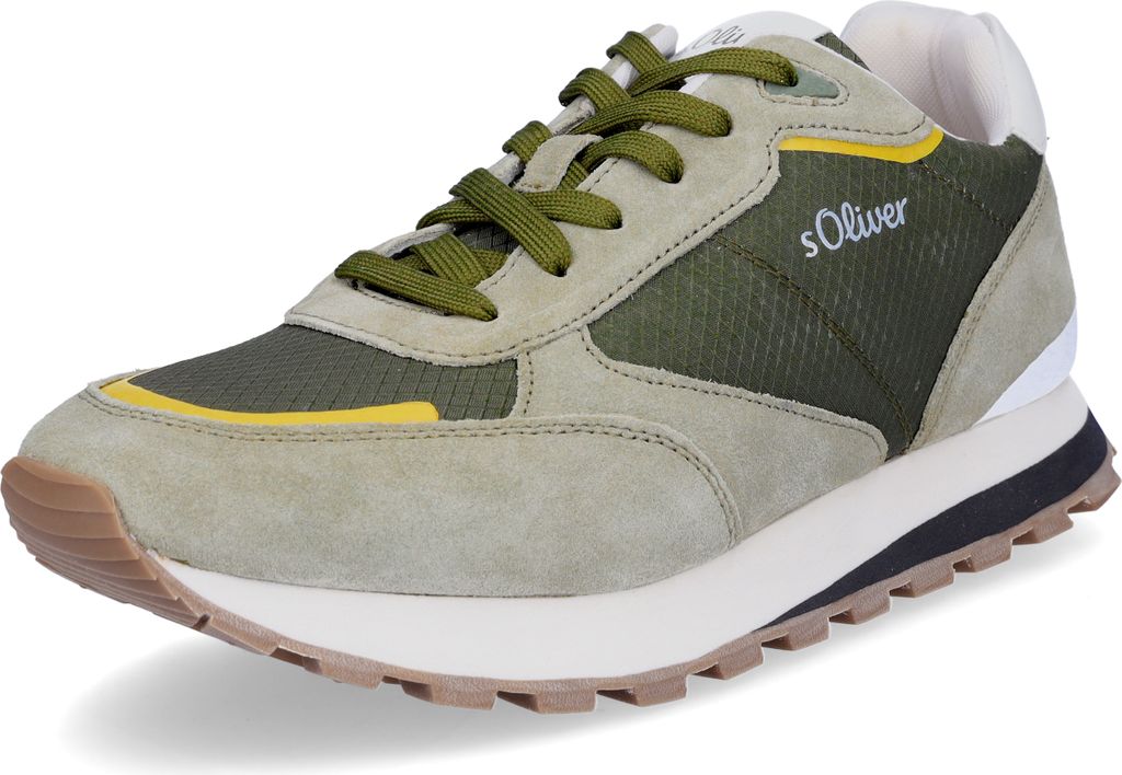 s.Oliver Herren Leder Sneaker khaki grün Produktbild 