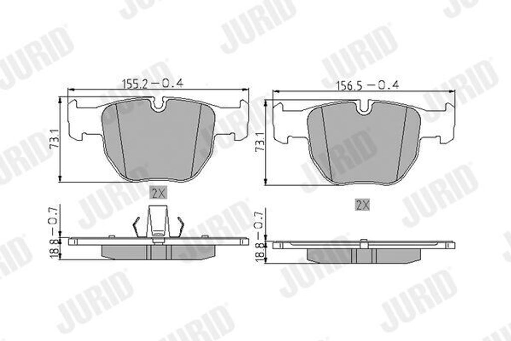 JURID Bremsbeläge Satz Vorne für LAND ROVER Range Rover III (L322) 572507J