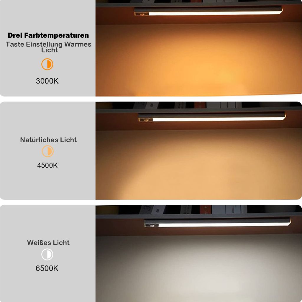 40cm LED Unterbauleuchte 3 Lichtfarbe Aufladbar Lichtleiste Produktbild 2