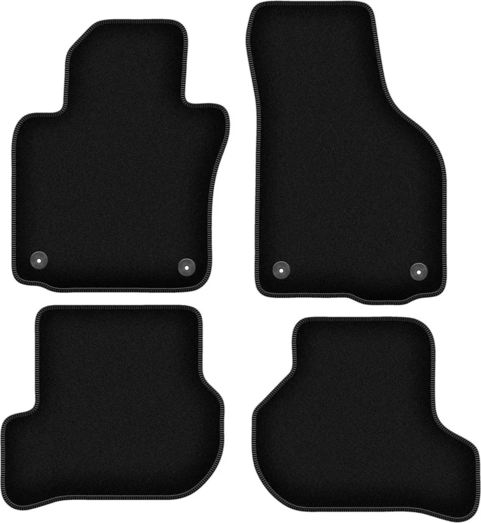 Tappetini Su Misura Skoda Octavia II 2004-2013 Velluto Nero con Fissaggi