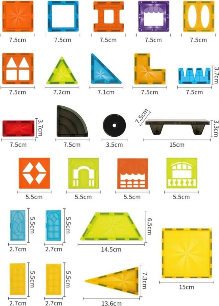 Magnetická stavebnica Diamond 45ks sada - Magnetic Tiles Obrázok produktu 12