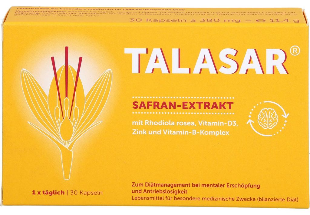 TALASAR Kapseln bei mentaler Erschöpfung und Antriebslosigkeit, 30 St. Kapseln
