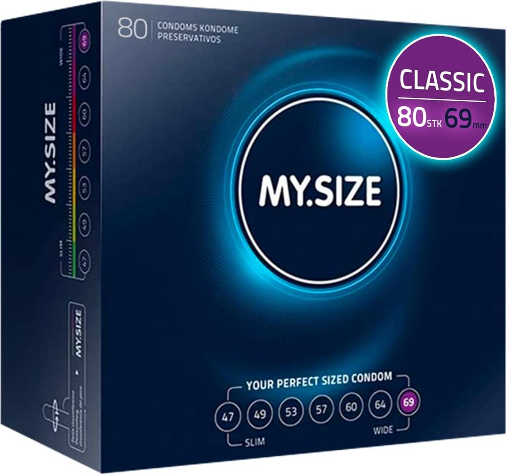 MY.SIZE Classic Kondome Größe 7 | 69 mm breit | 80 Stück Megapack |Ultra Soft | dünne 0,07 mm Wandstärke