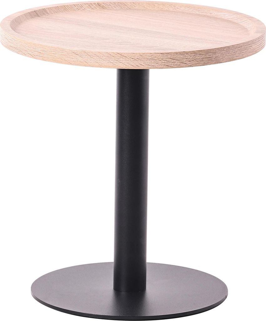 CLP Beistelltisch Aspen runde Tischplatte mit schwarzem Metallgestell,eiche M