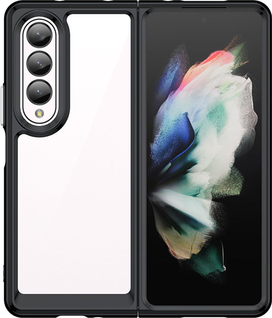 SchutzHülle Cover Bumper Für Samsung Galaxy Z Fold 4 TPU+Acryl Schutzhülle Schwarz