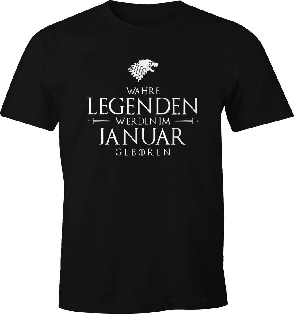 Herren T-Shirt Wahre Legenden werden im Januar geboren Fun-Shirt Moonworks schwarz 4XL