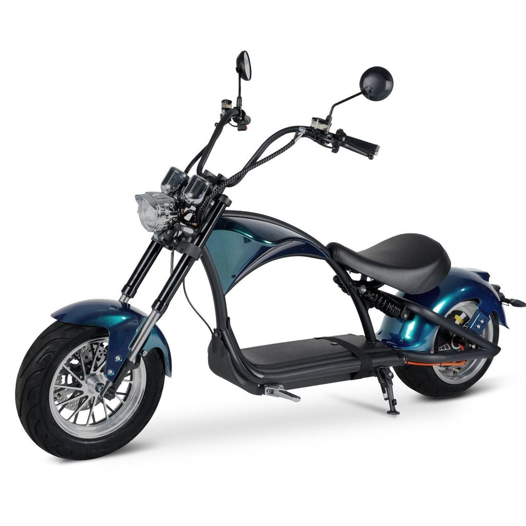 E-Motorroller M1P-blau 60V 2000W Motor 30AH 45km/h Bis zu Produktbild 