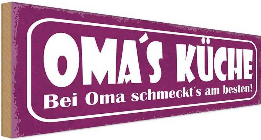 vianmo Holzschild 10x27 cm Oma`s Küche schmeckt`s am besten Opa Oma