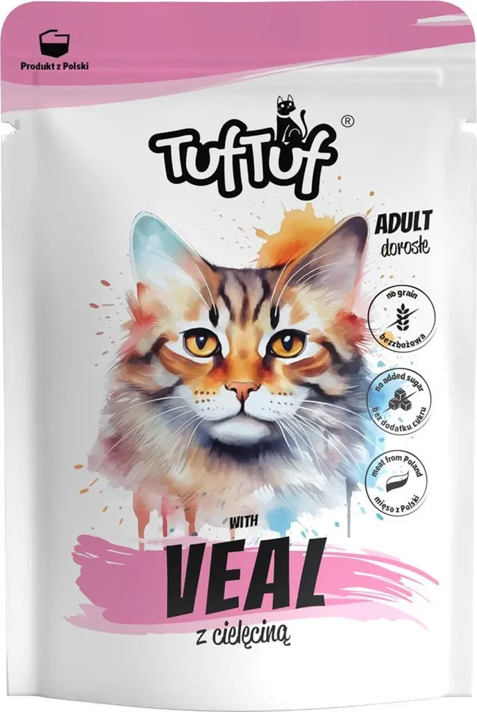Nourriture Humide au Veau TUF TUF - Texture Tendre et Riche - 24x300g