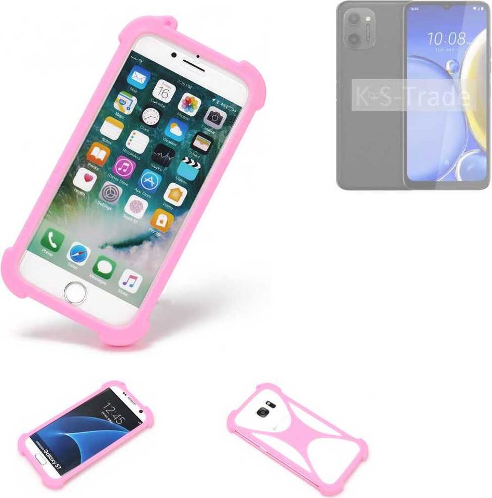 K-S-Trade Handy Hülle kompatibel mit HTC Wildfire E Plus Schutz Hülle Bumper Silikon Schutz Hülle Cover Case Silikoncase Silikonbumper TPU Softcase