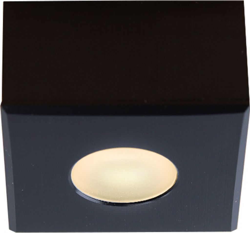 Olucia - Eckige schwarze Aufbaustrahler Terrassenüberdachung Fredo, IP44, dimbar