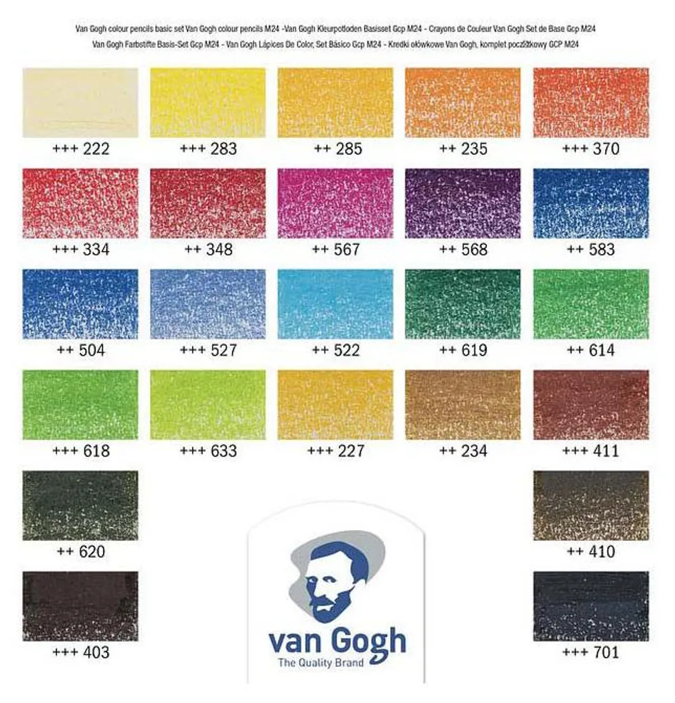 Van Gogh Basic set de crayons de couleur boîte de 24 nuances intenses