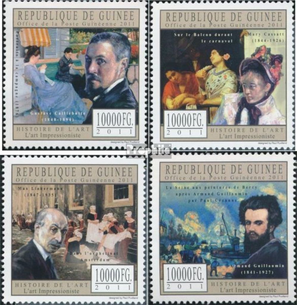 Briefmarken Guinea 2011 Mi 8810-8813 (kompl. Ausgabe) postfrisch Impressionismus