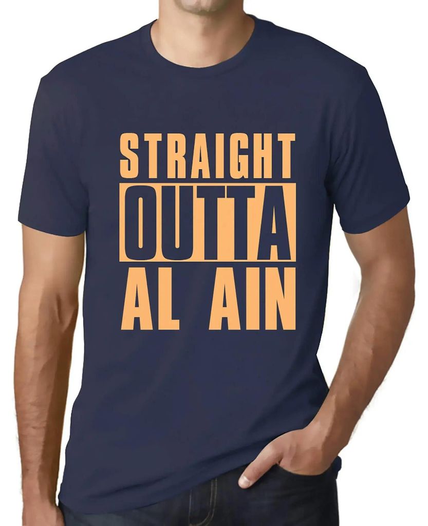 Herren Grafik T-Shirt Direkt aus Al Ain – Straight Outta Al Ain – Öko-Verantwortlich Vintage Jahrgang Kurzarm Lustige Druck Geburtstag Geschen...