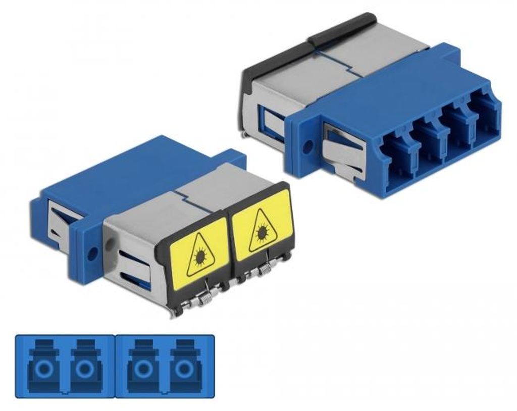 Delock LWL Kupplung LC Quad Buchse zu LC Quad Buchse Singlemode blau