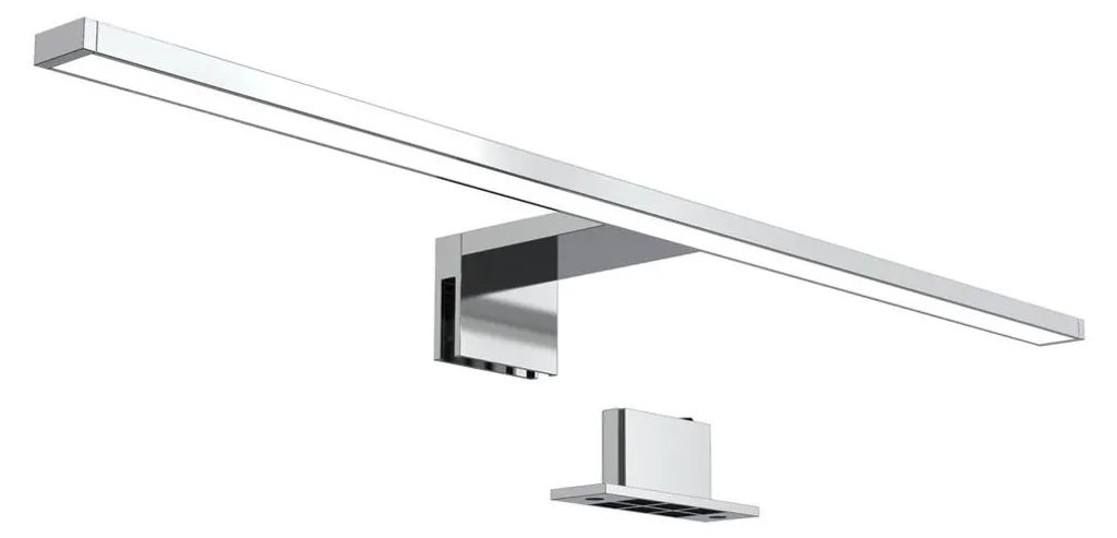 Lumière Miroir LED IP44 Étanche 8W 4000K Chrome pour Zone Humide 60cm