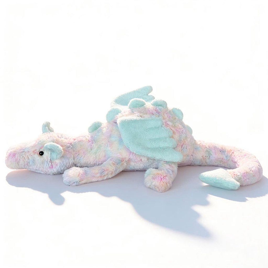 Drachen Kuscheltier 50 cm – Regenbogen Drache Plüschtier, Weich & Kuschelig