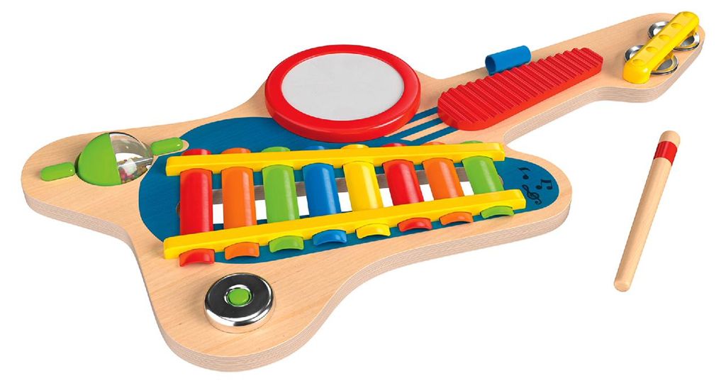 PLAYTIVE 6-in-1 Gitarre Holz Musikinstrumente Kindergitarre Holzgittarre