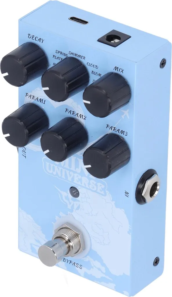 Pédale d'effet réverbération numérique 9 modes, Solution USB-C compacte - 6