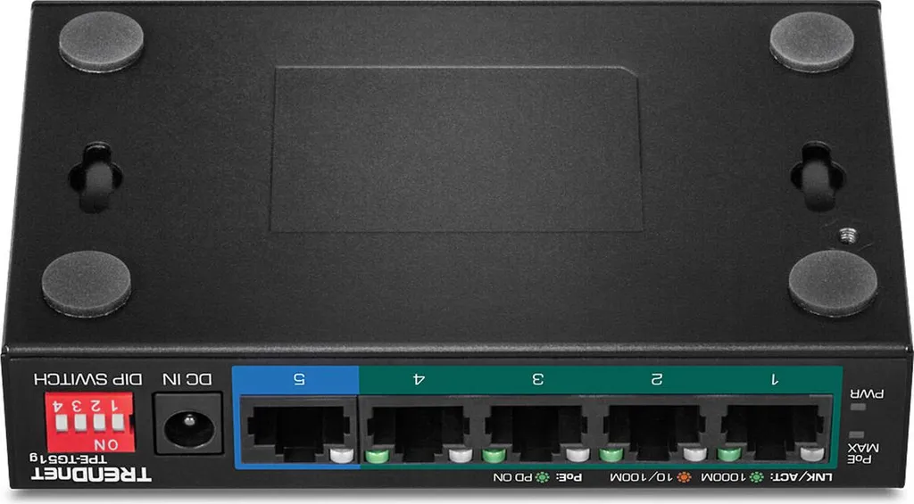 Commutateur PoE+ 30W par port Trendnet TPE-TG51G boîtier métal robuste