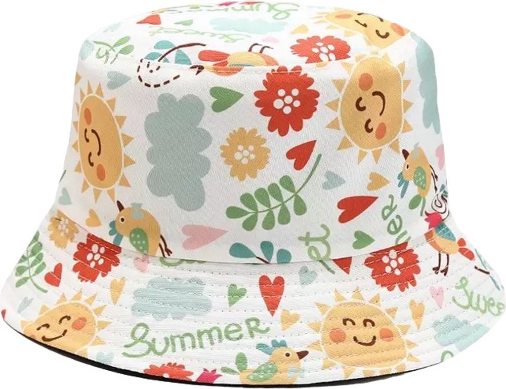 Stylischer Summer Sun Hut in Weiß und Mehrfarbig - Uni KP22481