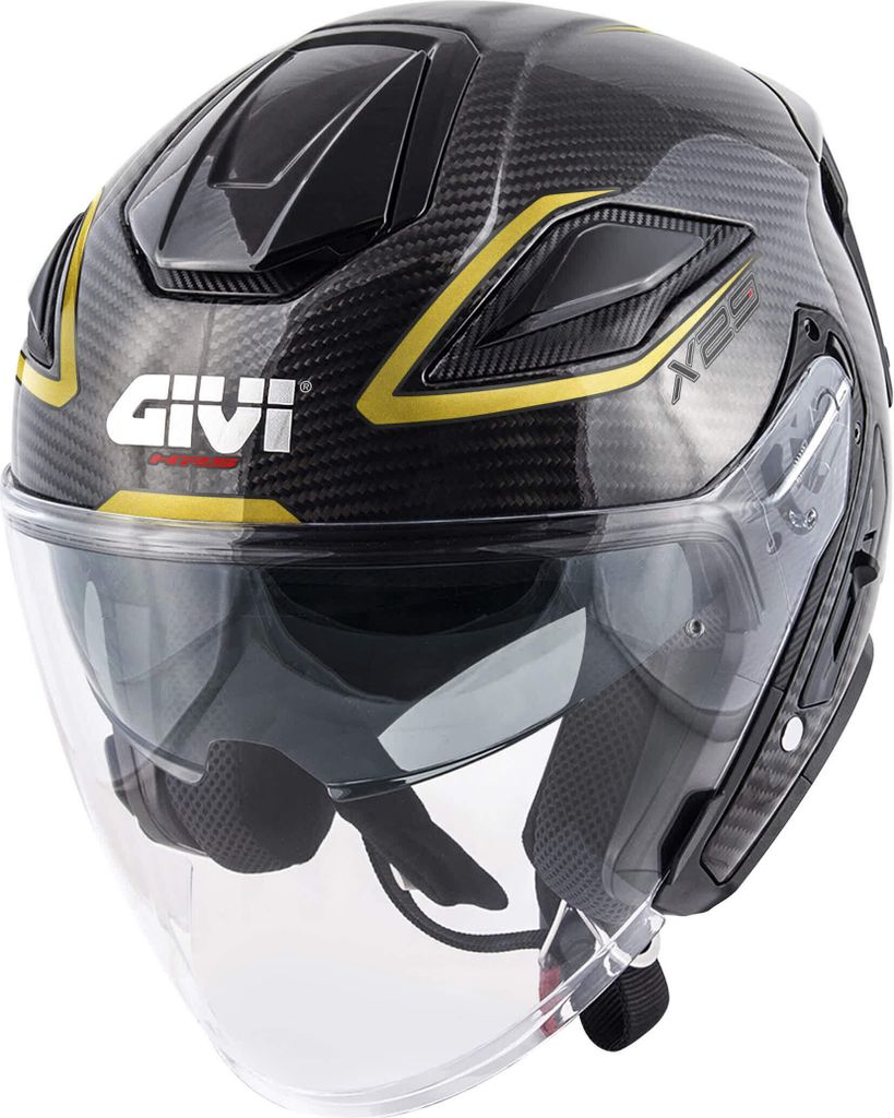 Jet Helm GIVI X29 Carbon Solid Schwarz Gold Gl?nzend größe XS
