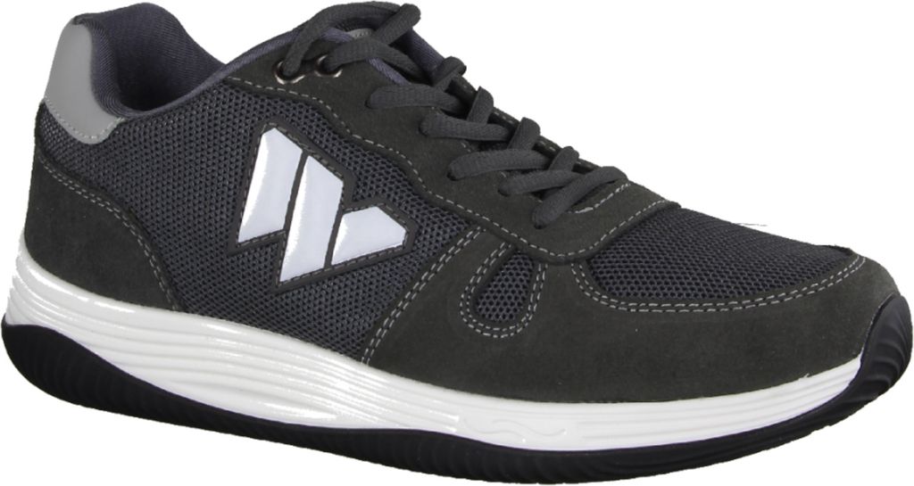 Wellbe Sydney Herren-Sneaker, Grey, Leder/Textil, Wechselfußbett - Herrenschuhe Sneaker / Schnürschuh, Grau, leder/textil (leicht wasserabweisend)