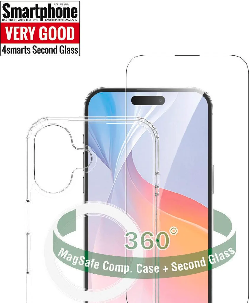 Custodia Trasparente e Vetro per iPhone 16 Plus | 4smarts Premium 360