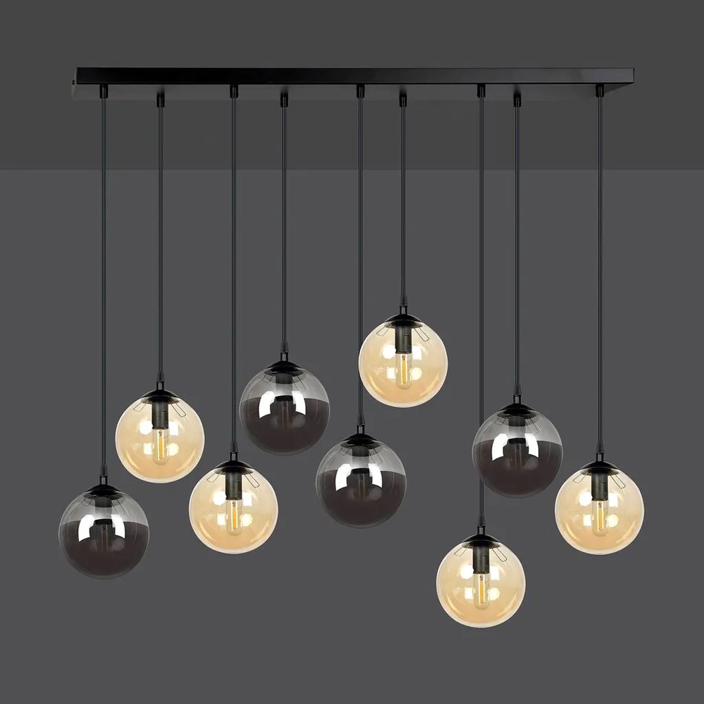 Suspension Plafonnier Multi-bras Cosmo 9 Noir et Or pour Salon - 14