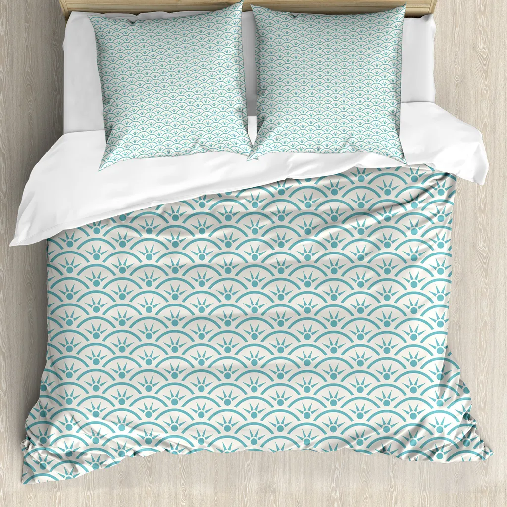 Lush Decor Set Copripiumino King Size 3 Pezzi – Stile Boho Con Strisce Acqurello Turchese – Biancheria Letto Reversibile
