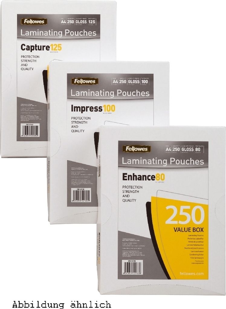 Laminierfolien Enhance A4 80mic VE=4x250 Stück glänzend